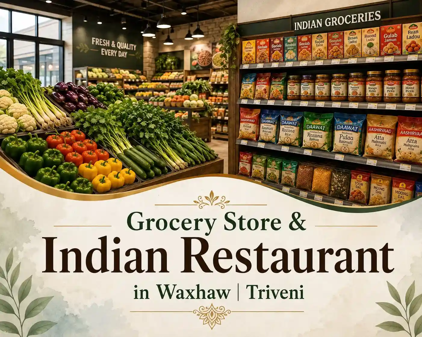 Grocery Store & Indian Restaurant in Waxhaw