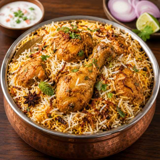 Chicken Dum Biryani at Triveni Restaurant