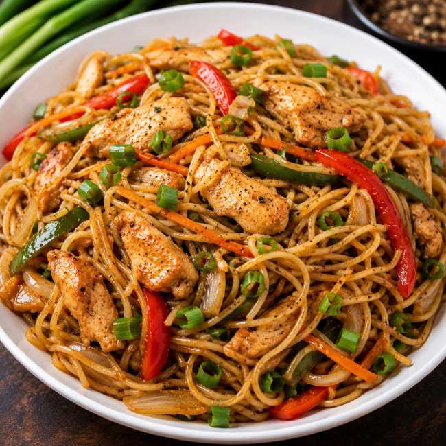 Chicken Noodles at Triveni Restaurant