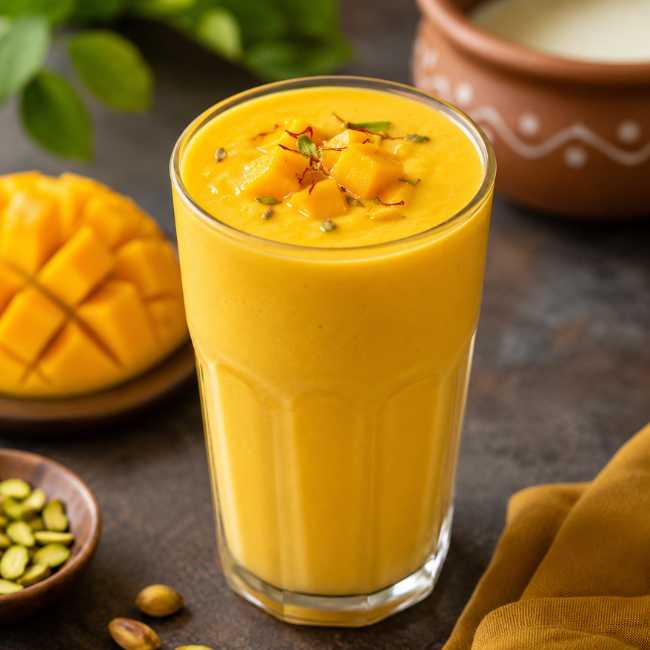Mango Lassi at Triveni Restaurant