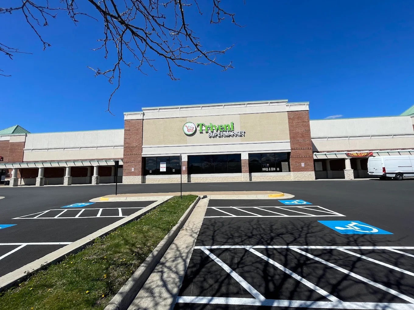 Disabled Parking spot view of Triveni Supermarket, an Indian Restaurant in South Riding, VA.